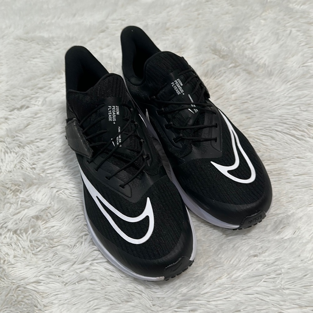 Nike Black and White Pegasus Flyease Athletic Shoes
